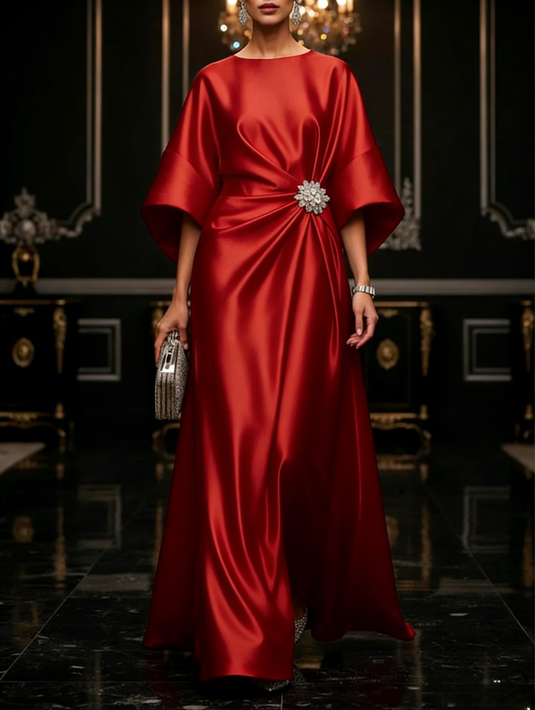 Black Luxe Satin Maxi Dress