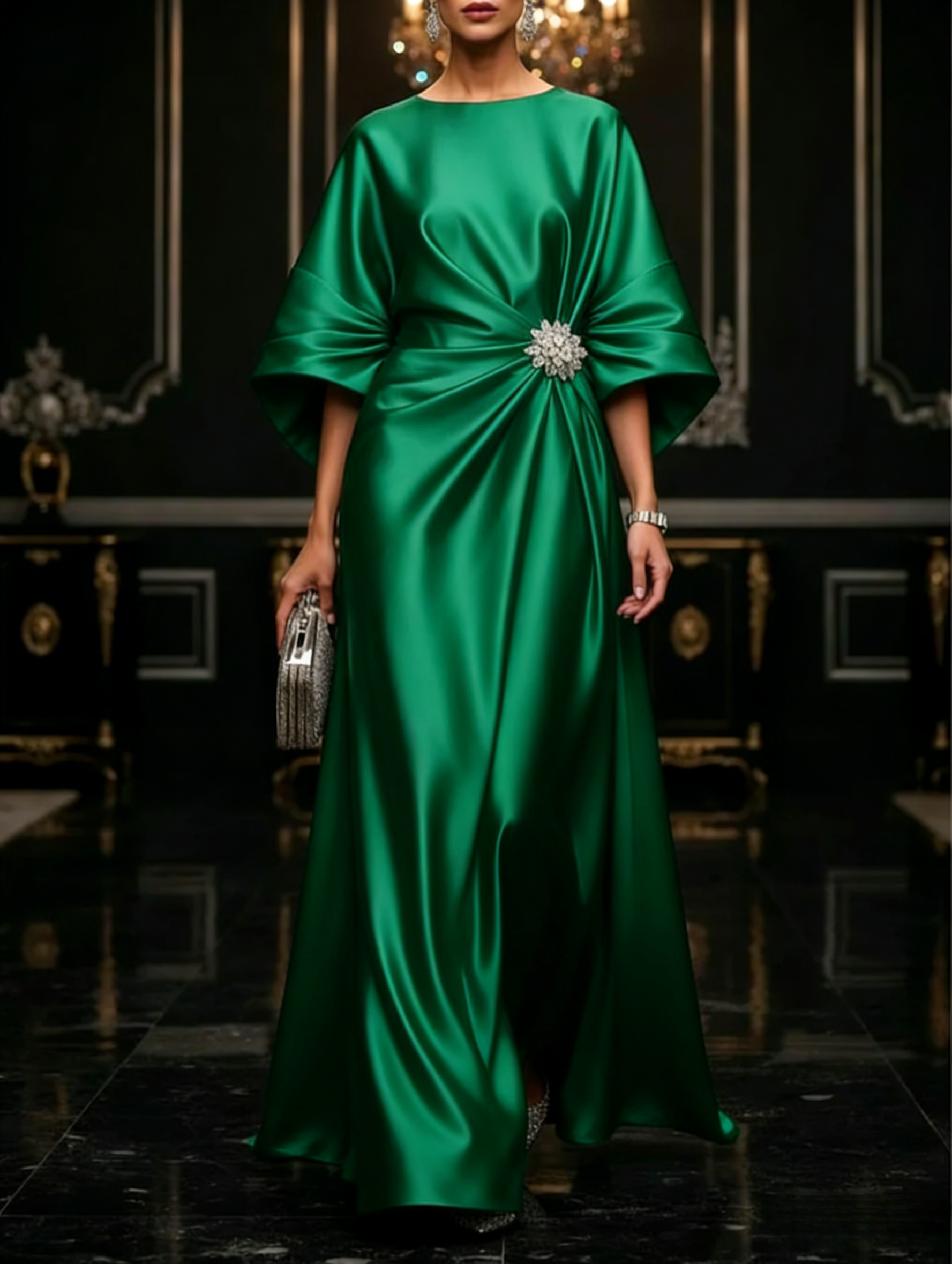 Black Luxe Satin Maxi Dress