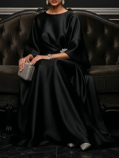 Black Luxe Satin Maxi Dress